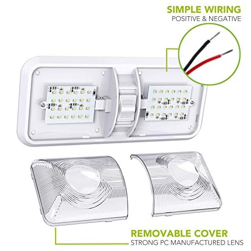 5 Pack Leisure LED RV LED Ceiling Double Dome Light Fixture with ON/OFF Switch Interior Lighting for Car/RV/Trailer/Camper/Boat DC 12V Natural White 4000-4500K 48X2835SMD (Natural White 4000-4500K, 5) - Image 4