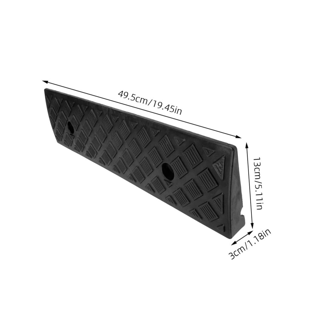 NOLITOY Rampa de Plástico Negra para Motocicleta y Silla de Ruedas, Antideslizante y Resistente Presión, Adecuado para Entrada en Jardín o Puerta, Pack de 2 Unidades