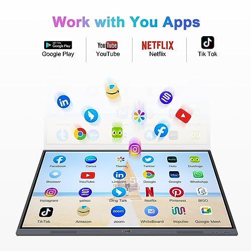 Armer Smart Board 4K Uhd Touchscreen All In One Interactive Whiteboard For Classroom And Office, Built In Dual System Robust App Ecosystem For Collaboration(Board Only) #TOP6