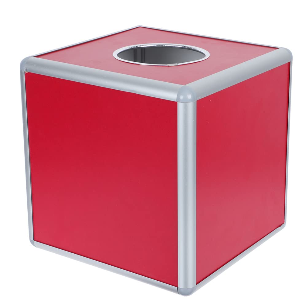 Lucky Ball Game Box: Square Storage Container Metal Donation Box Opaque Ballot Box for Votes Advice Suggestion Cards Fundraising (29x29x29cm)