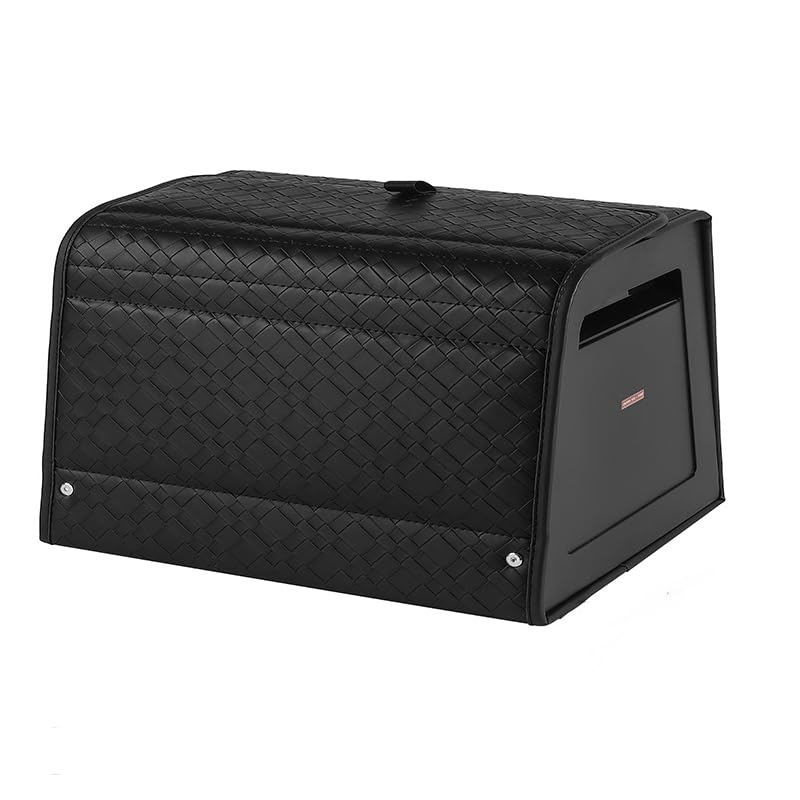 Organizador de maletero, caja con tapa, espacio de almacenamiento para el coche, plegable, tapa magnética, impermeable, apto para turismos, SUV y camiones, negro