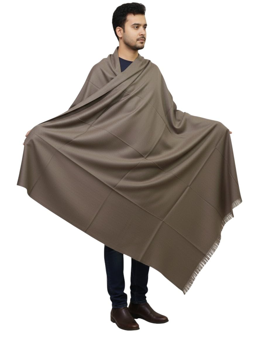 KAVIM Grey Wool Solid Men's Shawl KA-SWL-12-picture-25
