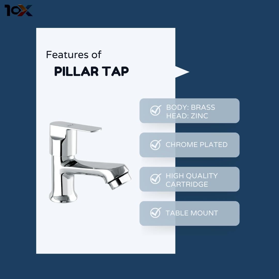 10X Pillar Tap - Modern Washbasin Tap -3