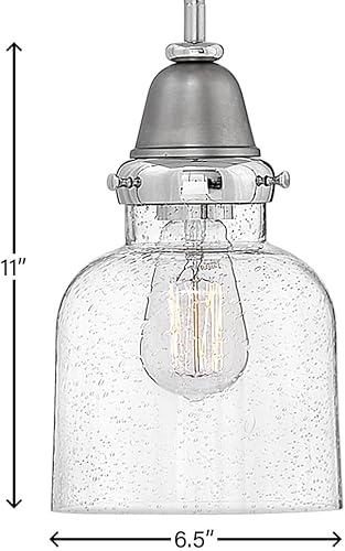 Miniatura 2 de Hinkley Academy - Lámpara colgante de cristal cilíndrica, níquel inglés, 120 V, lámpara interior con detalles de níquel pulido, 1-100 W, requiere