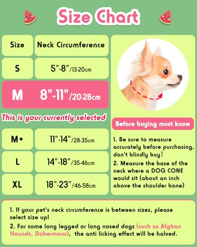 Image of Inflatable Dog Pillow Cone Collar After Surgery, Donut Soft Neck Cone for Pug Dachshund Medium Dogs, etc, Recovery E Collar to Stop Licking Watermelon