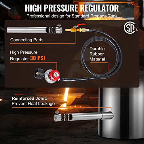 Vevor RJL002 6Kg Large Capacity Propane Melting Furnace Home Foundry Kiln, Blacksmithing Forge With Crucible & Tongs, Stainless Steel Smelter, For Metal Scrap Recycling thumb #5