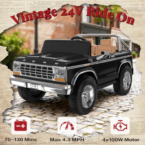 Image of ANPABO Licensed Ford F-150 24V 2 Seater Ride on Car for Kids, Black
