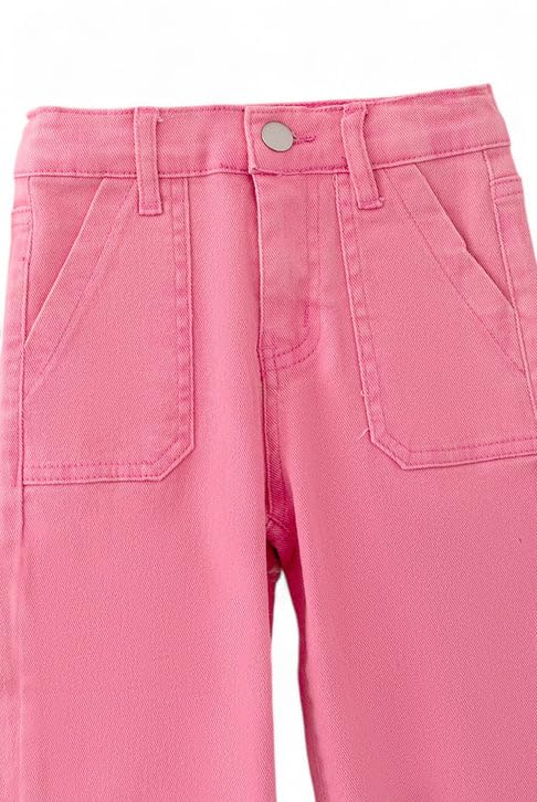 Pink Denim Pants Wide Leg Jeans with Pack Pockets.2