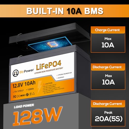 Image of 12V 10Ah Lithium LiFePO4 Battery|5000+ Deep Cycles LiFePO4 Battery|with 10A BMS | fit for Cyberpower UPS,Lighting,Power Wheels,Fishfinder and More