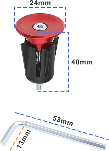 Miniatura 3 de The Lord of the Tools 2 pares de tapones de extremo para manillar de bicicleta, tapas de extremo de barra de bicicleta, aleación de aluminio, para