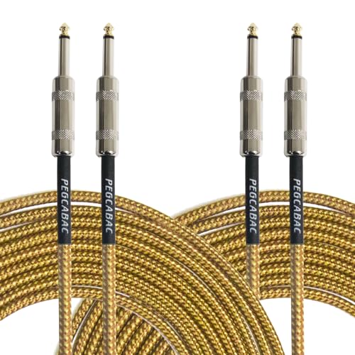 Câble guitare électrique TS 6.35mm double cordon audio pour scène et studio 6m