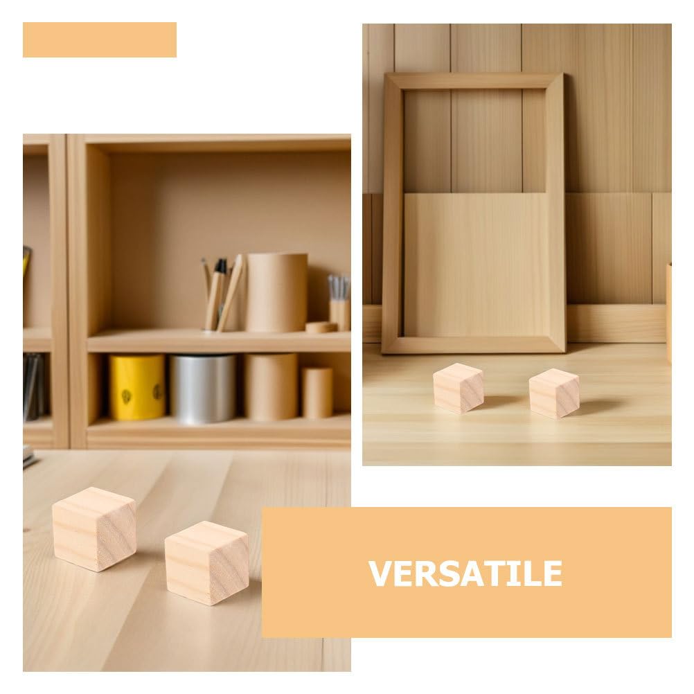 DOITOOL 20pezzi Cubi di Legno Quadrati Piccoli Blocchi di Costruzione Cubetti di Legno Impilabili di Cubi Giocattolo per Ragazzo Ragazza per Attività Educative Creatività