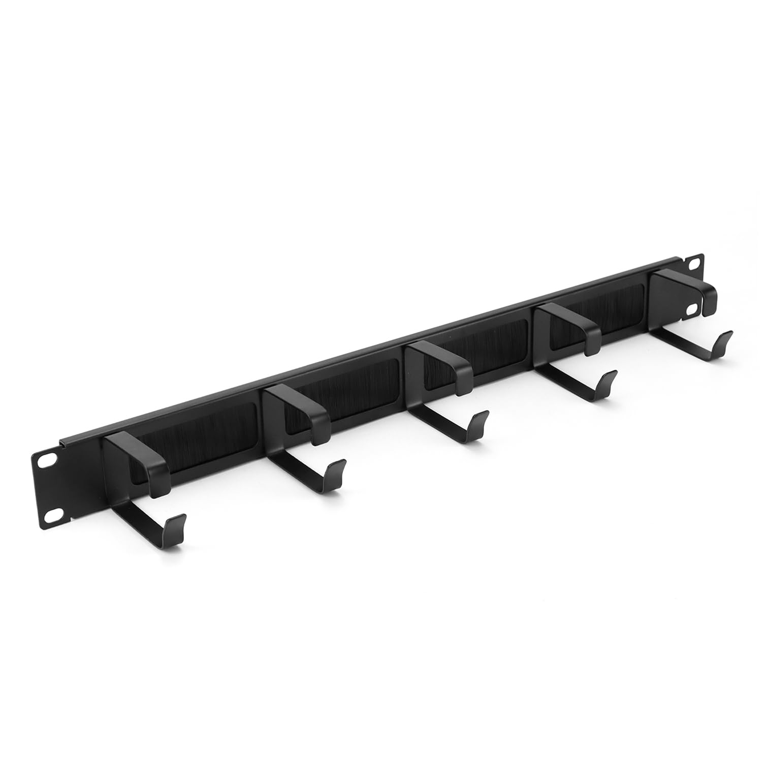 QWORK® 3X Passe-câbles 19 pouces avec 5 anneaux métalliques et ouverture à brosse, gestion des câbles pour armoire serveur et rack réseau 19"