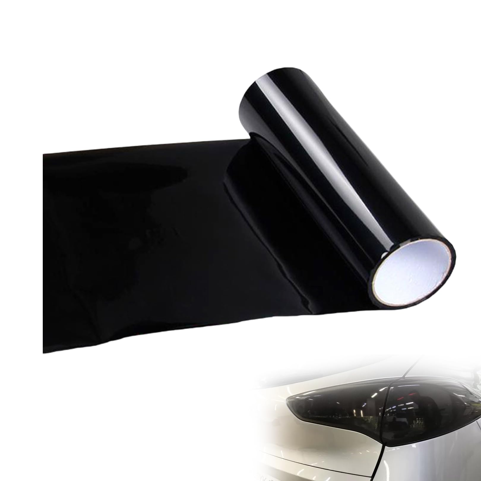 Wilktop Autocollant Voiture,Film Phare Film Teinté Autocollant Film Voiture (Noir