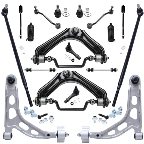 Image of Detroit Axle - 4.0L 18pc Suspension Kit for 02-03 Ford Explorer Upper Control Arms w /Ball Joints Tie Rods Lower Ball Joints Sway Bars Outer Toe Compensator Links Boots Front Rear Replacement