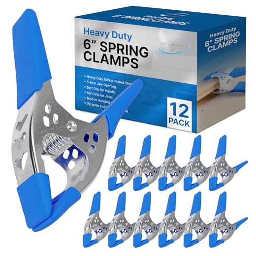 Lot of 12-6" inch Spring Clamp Large Super Heavy Duty Spring Metal Blue - 3 inch Jaw opening