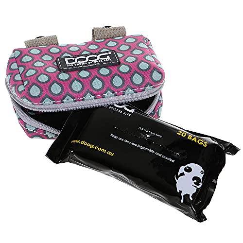 Image of DOOG - Neoprene Walkie Pouch w /Tidy Bags - Luna -Pink w /Grey Droplets