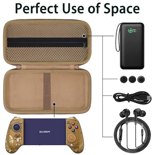 Image of Aenllosi Case for GameSir G8 Plus MFi /G8 + /G8 Plus Mobile Game Controller, GameSir Phone Controller Organizer,Sand Gold (Case Only)