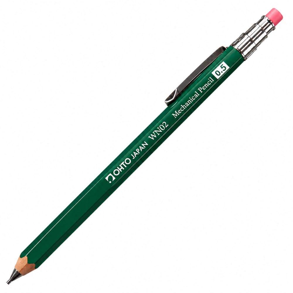 NEO　ペンシル　18k　ヴィンテージ　vintage pencil OHTO WN02 0.5mm Japanese Wooden Mechanical Pencil, Green Cedar