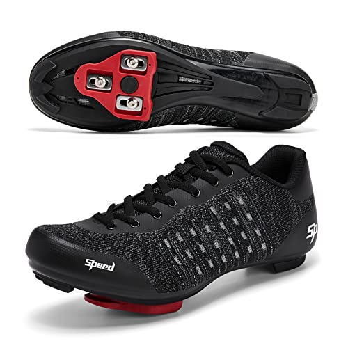 QFJB Cycling Shoes Women, Cycling Shoes for Men, Spin Shoes, MTB Road Bike Shoes, Unisex Indoor SPD Shoes, Outdoor Sneaker, Bike Shoes for Men, Athletic Shoes, Look Delta Included