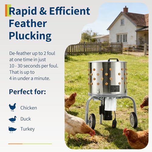 Image of Chicken Plucker Machine, 20 inch Drum Stainless Steel Poultry Plucker