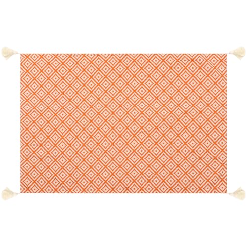 BUTIFULSIC Mantel Rectangular de Poliéster para Adorno de Mesa en Reuniones Obsequios, Estilo Retro Simple y Elegante Tono Anaranjado