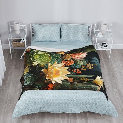 Couverture flanelle cactus pour canapé et sofa cocooning