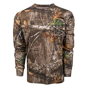 King's Camo Camiseta masculina clássica de manga comprida padrão King's, Realtree Edge, Grande