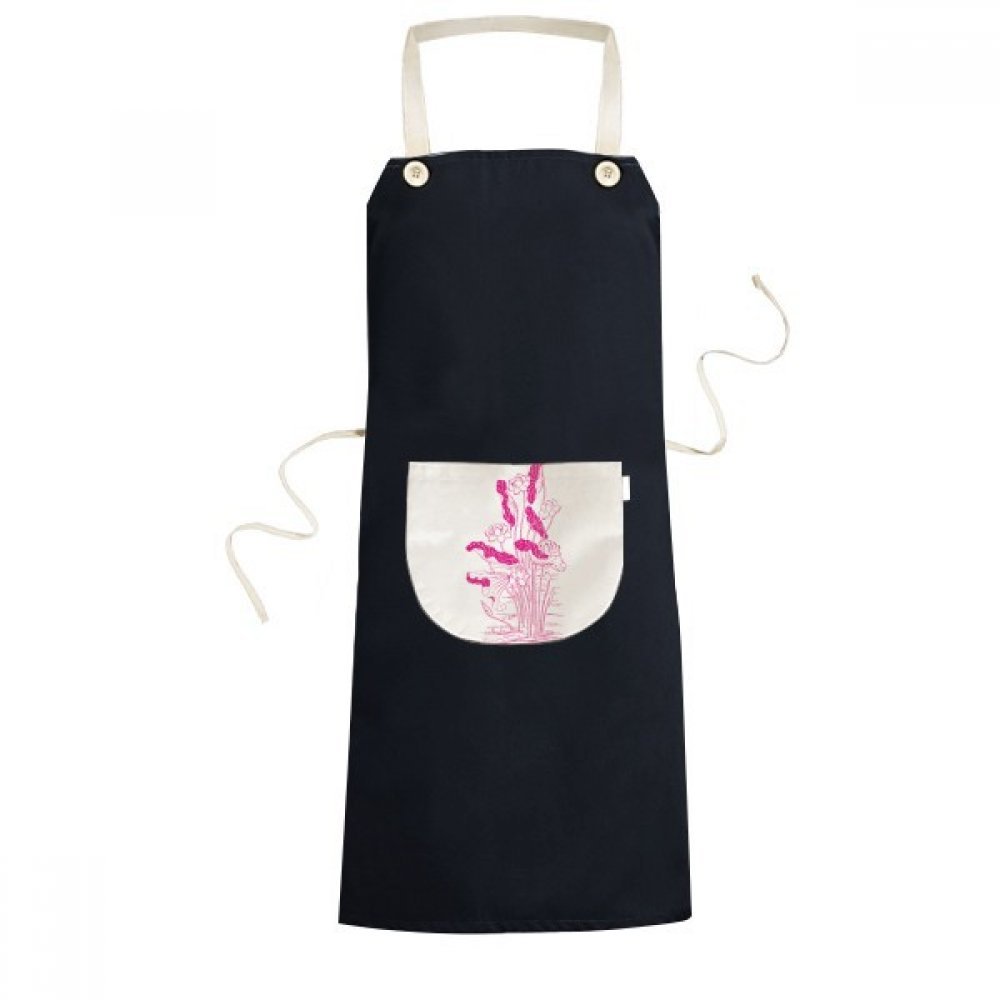 Tablier cuisine motif fleur de lotus cadeau original réglable avec poche pour chef