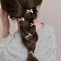 8pcs Mini Silver Bow