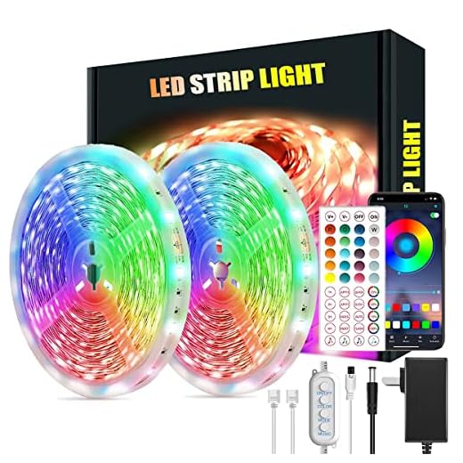 LED Strip Lights,65.6ft/20m NYTTLIV Smart Led Lights SMD 5050 RGB Color Changing Rope Lights with Bluetooth Controller Sync to Music Apply for TV,Bedroom,Party and Home Decoration (65.6FT/20M)