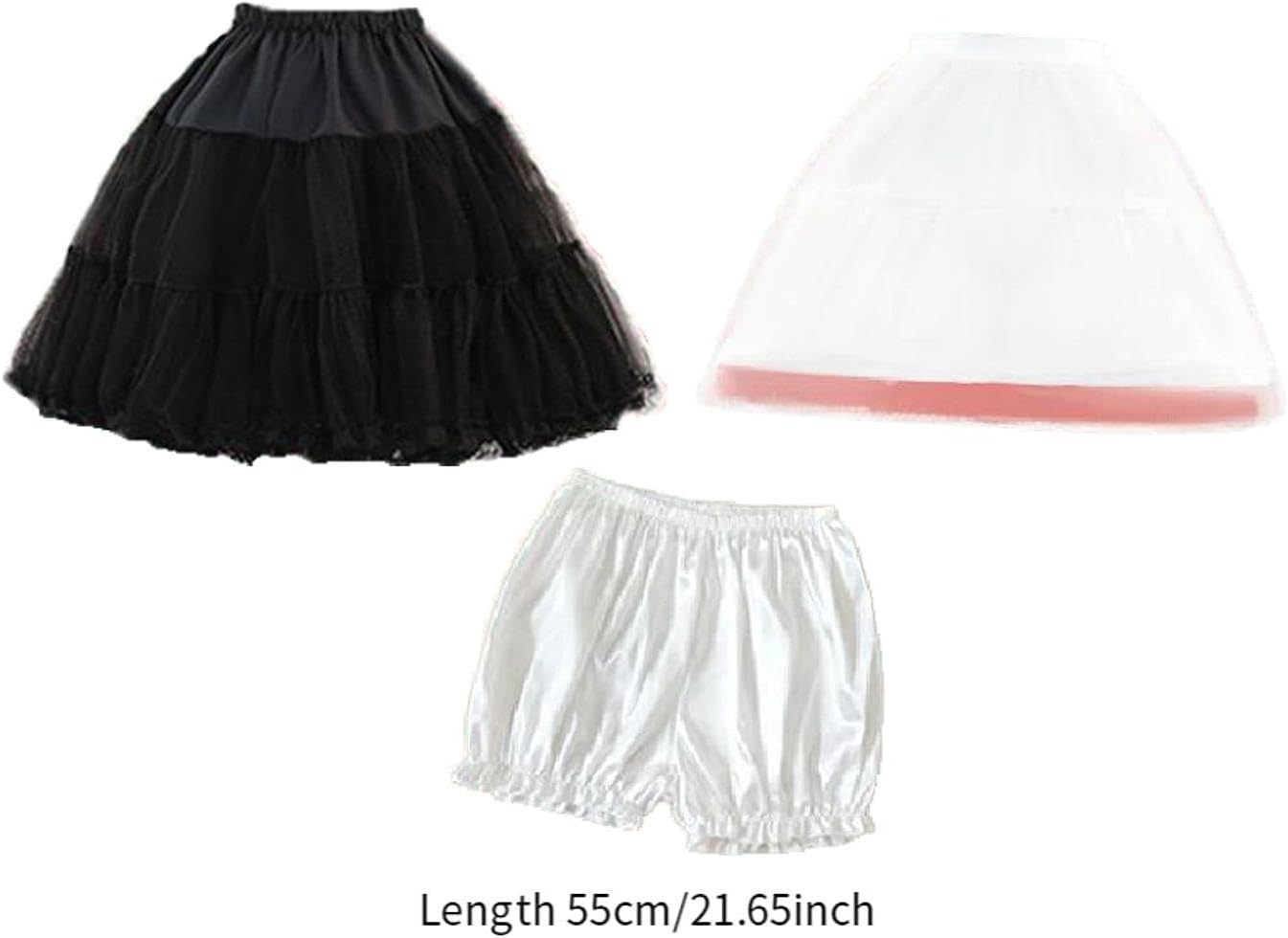 Women Petticoat Skirt Crinoline Half Slips for Princess Halloween Girls Lady, 55cm