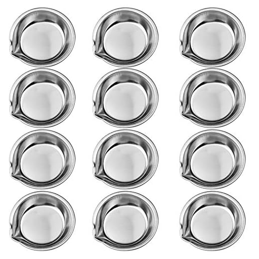 Milaosk - 12 Piezas Paleta de Pintura de Acero Inoxidable (5 x 5 x 1,5 cm)