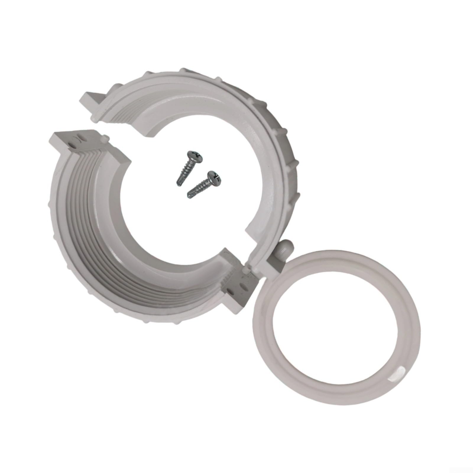 Lot de 2 écrous fendus et joints toriques pour radiateurs spa, raccords ABS de 5,8 cm ID compatibles avec Balboa HydroQuip (2 pièces, blanc)