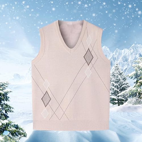 Men's Sleeveless Sweater Vest Lightweight V-Neck Knitted Vest Pullover Thermal Casual Jumper Sweater for Fall Winter2