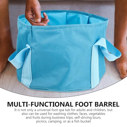 Balde plegable para spa de pies portátil azul miniatura 3
