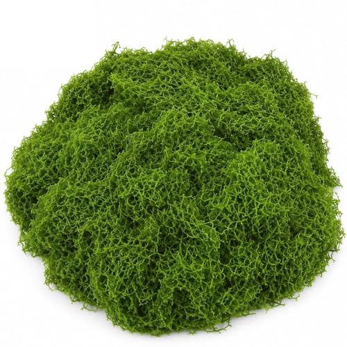 Muexoee Dark Green Artificial Moss 50g Fake Lichen Faux Moss Decor Decorative Moss for Home Garden Landscaping Floristry Model Making Arts Crafts Wedding DIY Decor