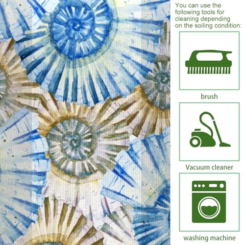 Tapete de cocina antideslizante y lavable con diseño marino, pack de 2 unidades 5