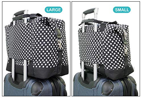 Simplily Co. Travel Weekender Overnight Carry-On Shoulder Duffel Tote Bag (8" X 12" X 16 (Large), Black & White Stripes) #TOP4