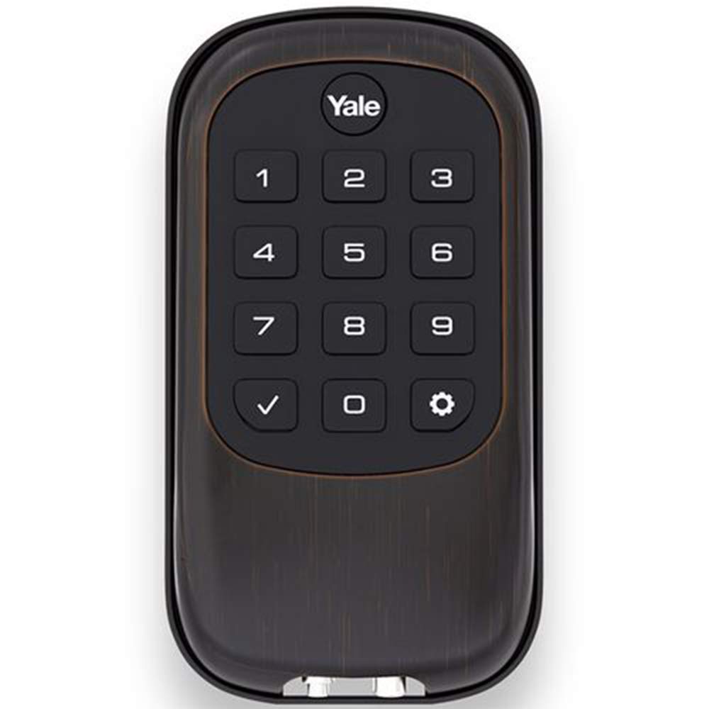 Yale Real Living B1L Lock - Key Free Push Button Deadbolt; Oil Rubbed Bronze (YRD110-NR-0BP)