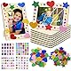 Bilderrahmen Holz Set zum Bemalen, 8 Stück Fotorahmen Bastelset Holzrahmen Holzbilderrahmen zum Bemalen, DIY Bilderrahmen Klein Basteln Set Kinder mit Glitzersteine & Sticker für Geburtstage Geschenke