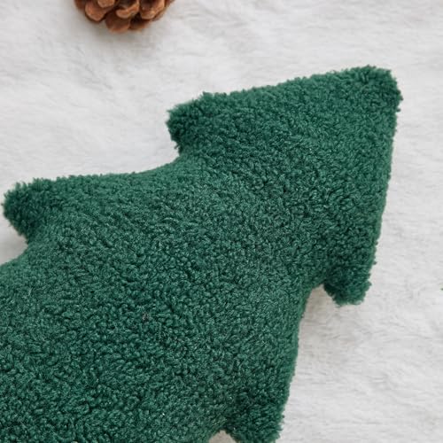 Image of Allorry Christmas Pillows Green Christmas Tree Large Shaped Soft Plush Christmas Decor Pillow for Party Xmas Winter Holiday Home Sofa Cushion Cases WL-006G