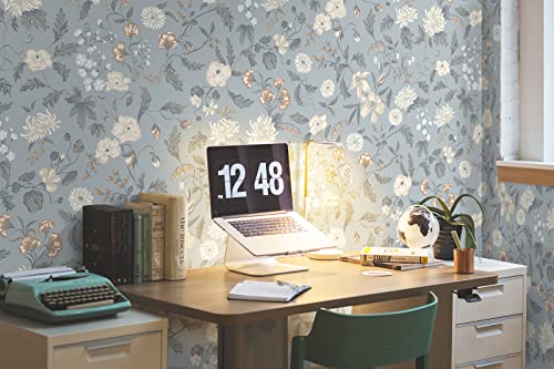 CiCiwind Selbstklebende Tapete Blumen 39×300CM Vintage Möbelfolie Grün Blatt Blume Tapeten Wasserdicht Klebefolie Schlafzimmer Wohnzimmer Wand Möbel Vinyl Wandverkleidung