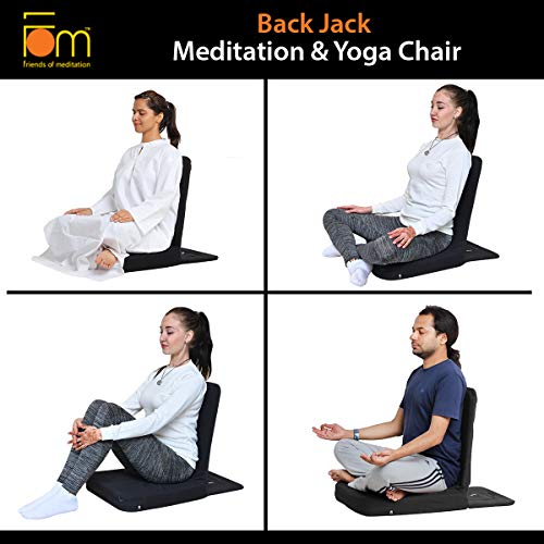 Image of Friends of Meditation Medium Back Jack Meditation Chair (100% Cotton, Maroon, Seat Size: 18x18 inches, Pack of 2)
