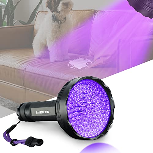 Haddockway UV Blacklight Flashlight Upgraded Bright 100/128 LED Ultraviolet Flashlight Professional Black Light Pet Urine Detector for Dog/Cat Stains,Hunting Scorpions and Bed Bug