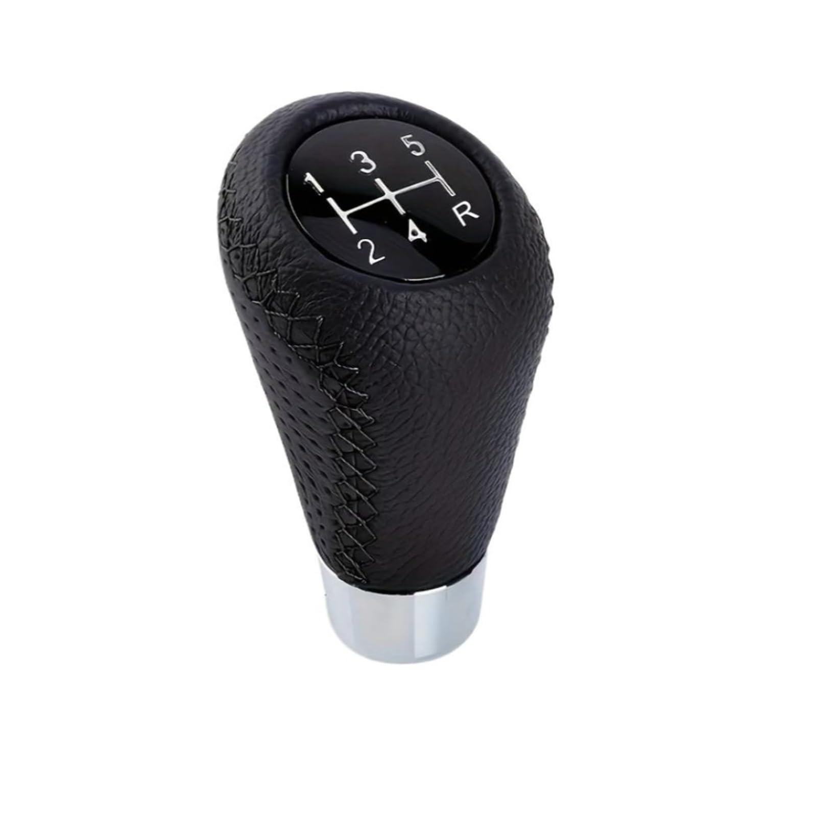 Lvgvzttgkm Black 5-Speed Upgrade Gear Stick Knob For 5 Speed Manual Leather Stitch Gear Shift Knob