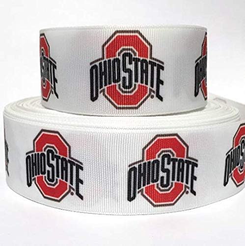 Grosgrain Ribbon 5/8 Sports White Football Printed Per Yard