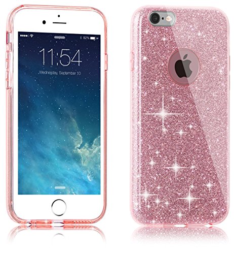 Urberry Iphone 6 Soft Case, Iphone 6s Sparkling Glitter Cover, Light Weight Shinning Case for 4.7 Iphone 6/6s, with a Screen Protector (Pink)