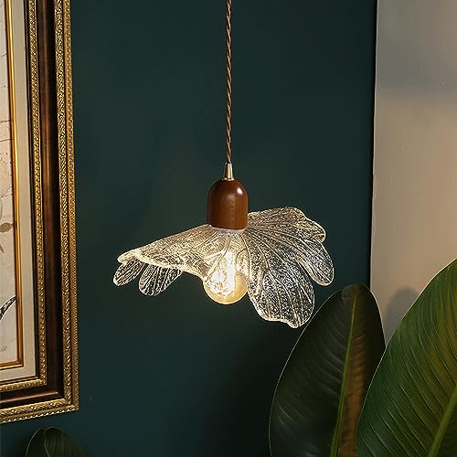 Suspension rétro en verre fleur E27 pour chambre et salon de thé - 3