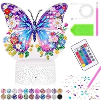 Geschenk Mädchen 6 7 5 8 9 Jahre: Diamond Painting Kinder Schmetterling Basteln Mädchen 8-10-6-11 Jahre DIY Nachtlicht Spielzeug Bastelset Kinder ab 6-12 Jahre Zimmer Deko Lustige Geburtstag Geschenke